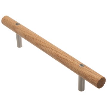 Bar Handle 'Ray' Stainless Steel Effect / Oiled Oak