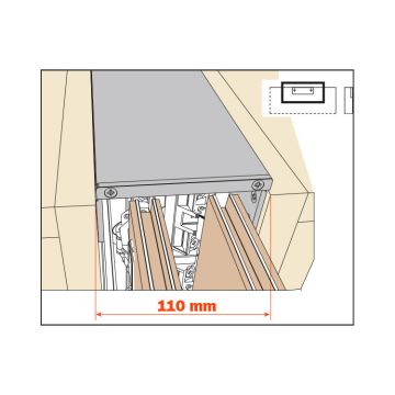 SALICE - Exedra Side Panel Connector 110 mm LPS=370-650 mm