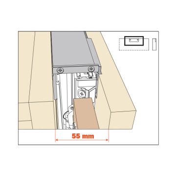 SALICE - Exedra Side Panel Connector 55mm - LPS=650-900 mm